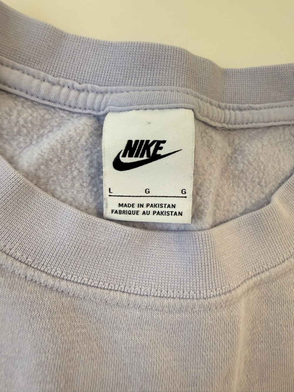 Nike Sportswear women's oversized cropped crewneck sweatshirt Size L Lavender - Picture 5 of 6